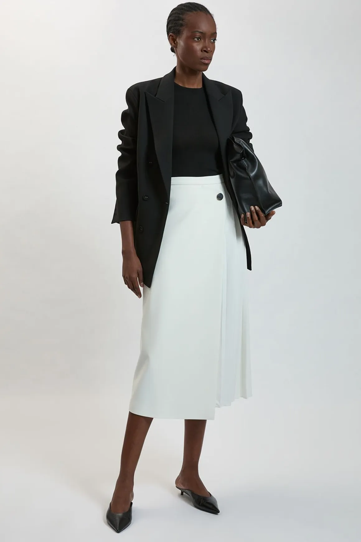 Jupe Midi Kilt Plissée Stretch Compacte
