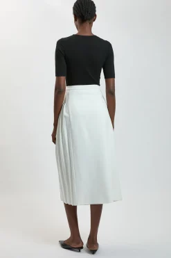 Jupe Midi Kilt Plissée Stretch Compacte