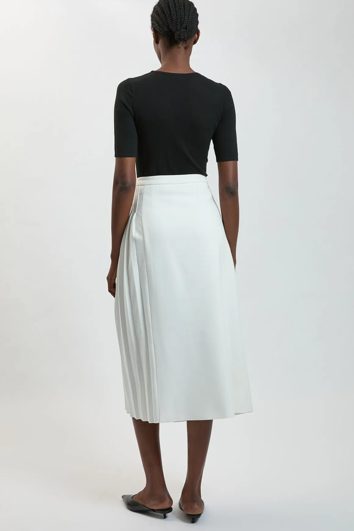 Jupe Midi Kilt Plissée Stretch Compacte