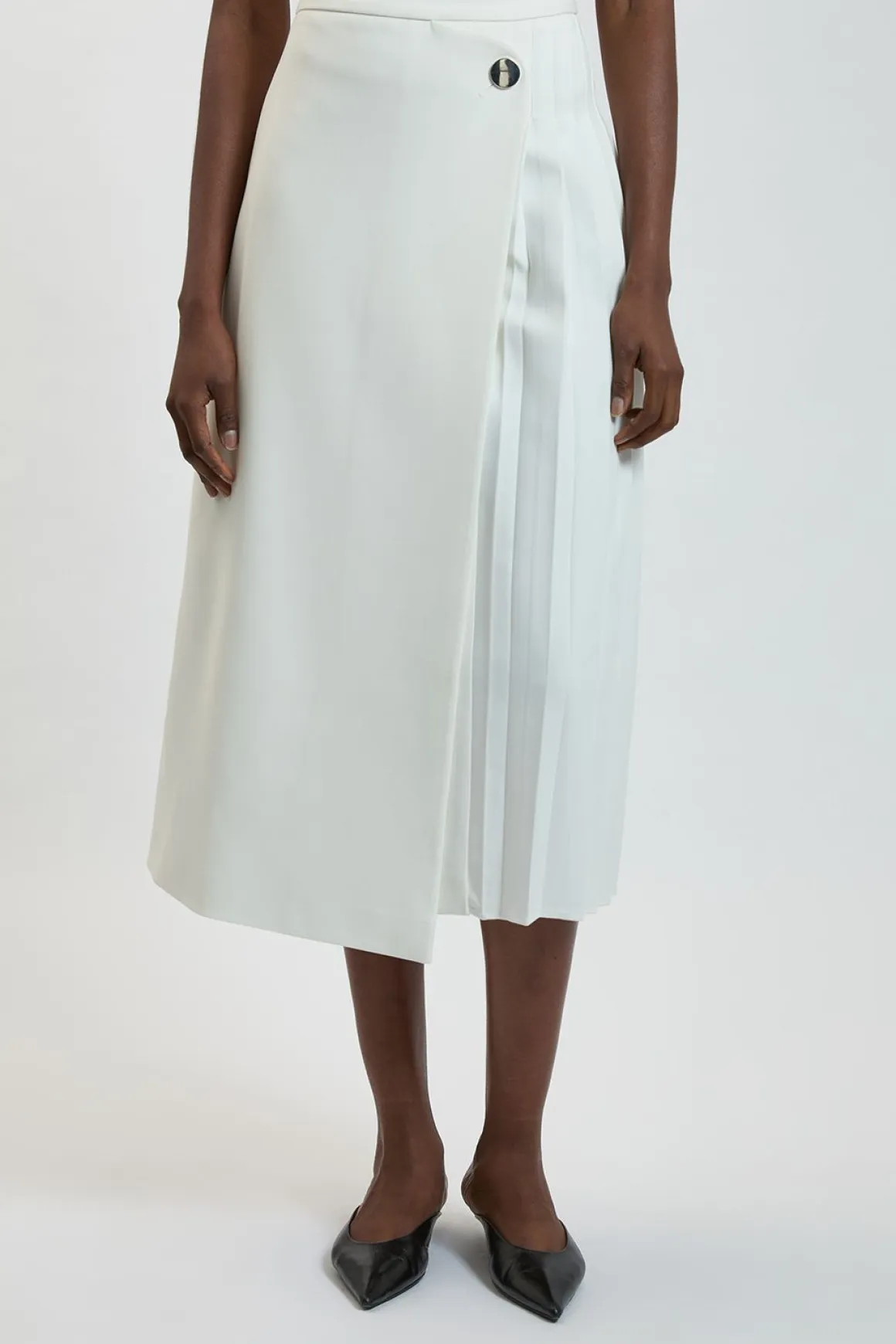 Jupe Midi Kilt Plissée Stretch Compacte