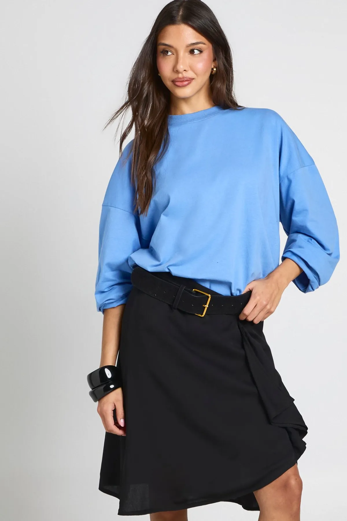 boohoo Jupe Midi Longueur Asymétrique En Mousseline Gaufrée<Femme Jupes|Jupes