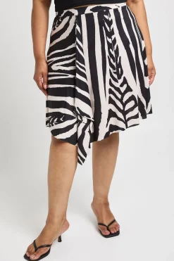 boohoo Jupe Midi Mouchoir À Imprimé Zèbre Grande Taille<Femme Jupes|Jupes