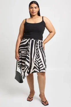 boohoo Jupe Midi Mouchoir À Imprimé Zèbre Grande Taille<Femme Jupes|Jupes