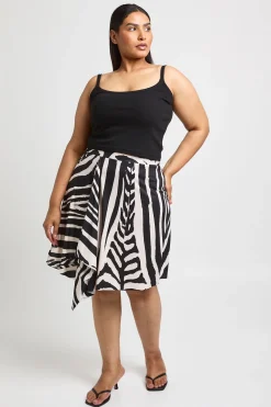 boohoo Jupe Midi Mouchoir À Imprimé Zèbre Grande Taille<Femme Jupes|Jupes
