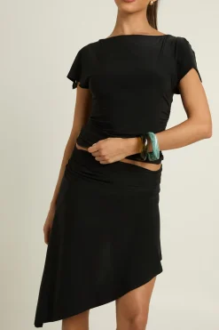Jupe Midi À Ourlet Asymétrique