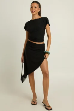 Jupe Midi À Ourlet Asymétrique
