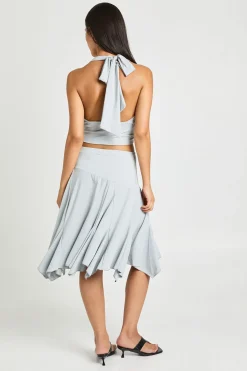 boohoo Jupe Midi À Ourlet Mouchoir Avec Détail Coutures Et Lien À La Taille<Femme Jupes|Jupes