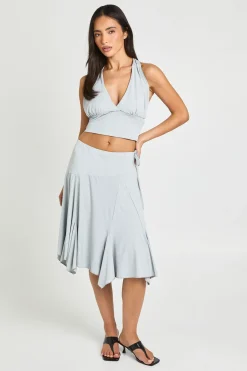 boohoo Jupe Midi À Ourlet Mouchoir Avec Détail Coutures Et Lien À La Taille<Femme Jupes|Jupes