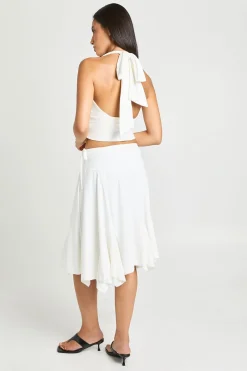 boohoo Jupe Midi À Ourlet Mouchoir Avec Détails De Coutures Et Taille Nouée<Femme Jupes|Jupes