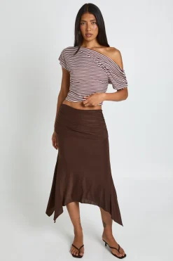 boohoo Jupe Midi À Ourlet Mouchoir Pour Grandes Tailles<Femme Jupes|Jupes