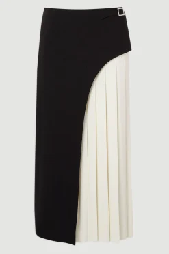 KarenMillen Jupe Midi Plissée Ajustée avec Détail Boucle<Femme Jupes|Jupes