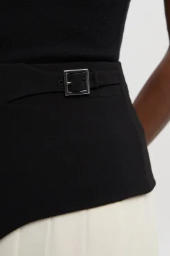 Jupe Midi Plissée Avec Détail De Boucle Ajustée Petite