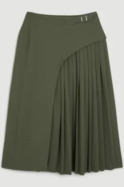 KarenMillen Jupe midi plissée à détails de boucle sur mesure<Femme Tailleurs|Jupes