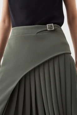 KarenMillen Jupe midi plissée à détails de boucle sur mesure<Femme Tailleurs|Jupes
