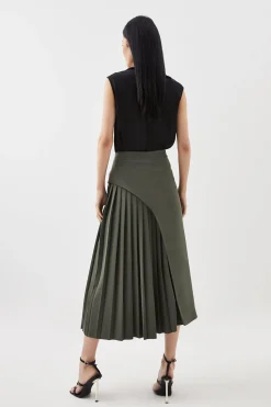 KarenMillen Jupe midi plissée à détails de boucle sur mesure<Femme Tailleurs|Jupes
