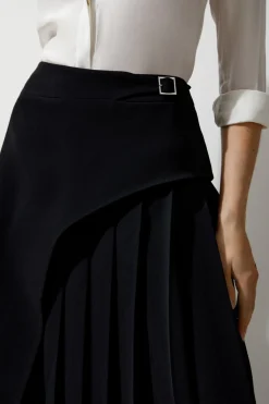 KarenMillen Jupe Midi Plissée Petite Avec Détail De Boucle Ajustée<Femme Jupes|Jupes