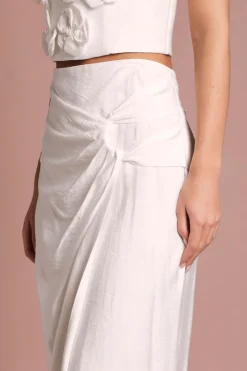 Jupe Midi Portefeuille De Cérémonie Avec Détail Torsadé Co Ord
