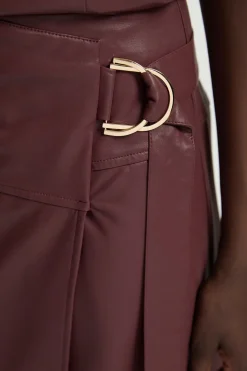 Jupe midi portefeuille en synthétique avec détail noué