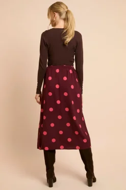 Dorothy Perkins Jupe Midi Portefeuille Imprimée À Pois Baies Avec Détail Nœud<Femme Jupes|Jupes