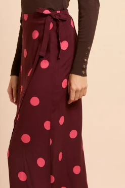 Dorothy Perkins Jupe Midi Portefeuille Imprimée À Pois Baies Avec Détail Nœud<Femme Jupes|Jupes