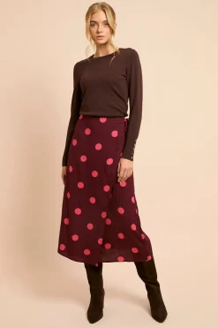 Dorothy Perkins Jupe Midi Portefeuille Imprimée À Pois Baies Avec Détail Nœud<Femme Jupes|Jupes