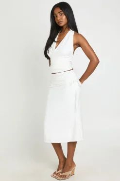Jupe Midi À Taille Nouée