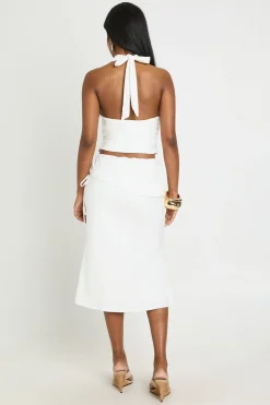 Jupe Midi À Taille Nouée