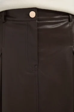 Jupe Midi Évasée Ajustée en synthétiquecuir