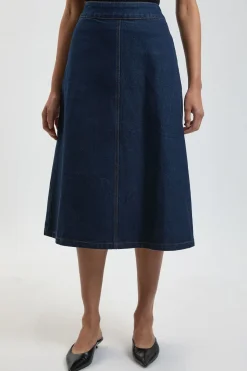 Jupe Midi Évasée En Denim