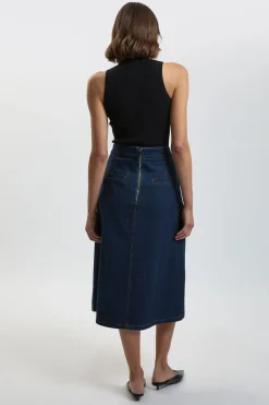 Jupe Midi Évasée En Denim