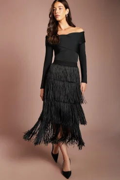 Coast Jupe Midi À Volants Avec Franges<Femme Jupes|Jupes