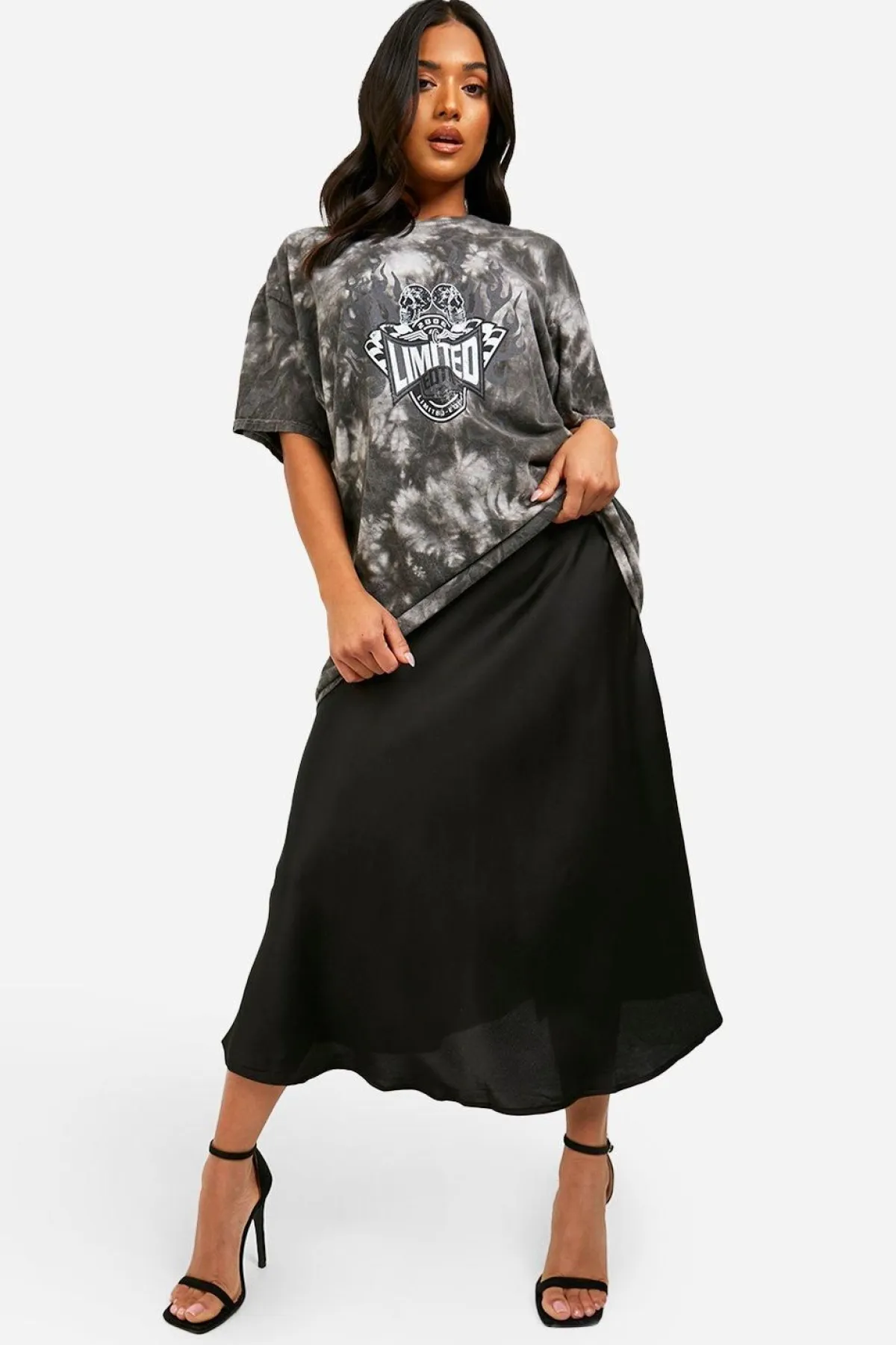 boohoo Jupe Mi-longue En Satin Petite<Femme Jupes|Jupes