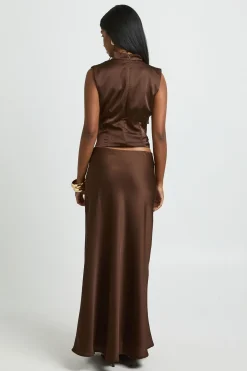 Jupe Mi-longue Fluide En Satin Pour Grandes Tailles