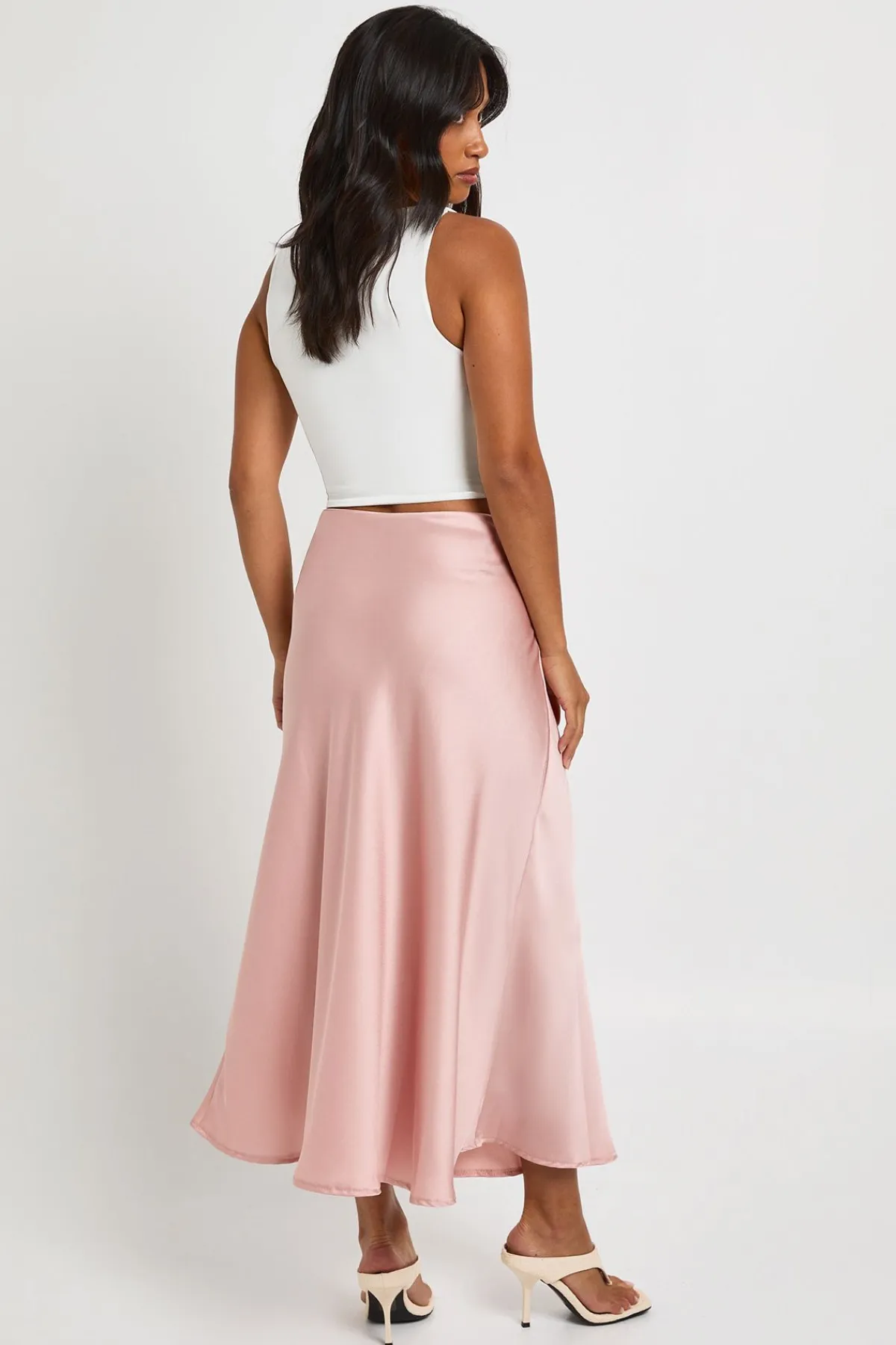 boohoo Jupe Mi-longue Satinée Petite<Femme Jupes|Jupes