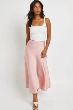 boohoo Jupe Mi-longue Satinée Petite<Femme Jupes|Jupes
