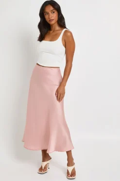boohoo Jupe Mi-longue Satinée Petite<Femme Jupes|Jupes