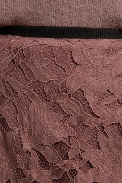 KarenMillen Jupe Mi-Longue Tissée en Dentelle avec Passepoil Noir<Femme Jupes|Jupes