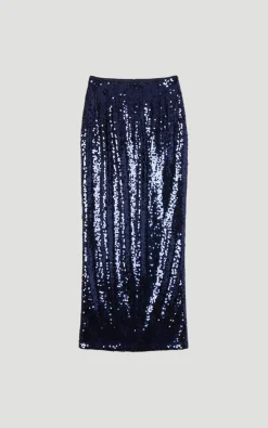KarenMillen Jupe Mi-Longue Tissée à Fente Avant avec Sequins<Femme Jupes|Jupes