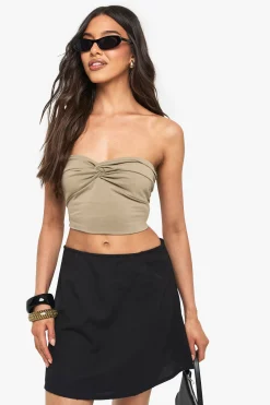 Jupe mini A-line en lin