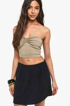 Jupe mini A-line en lin