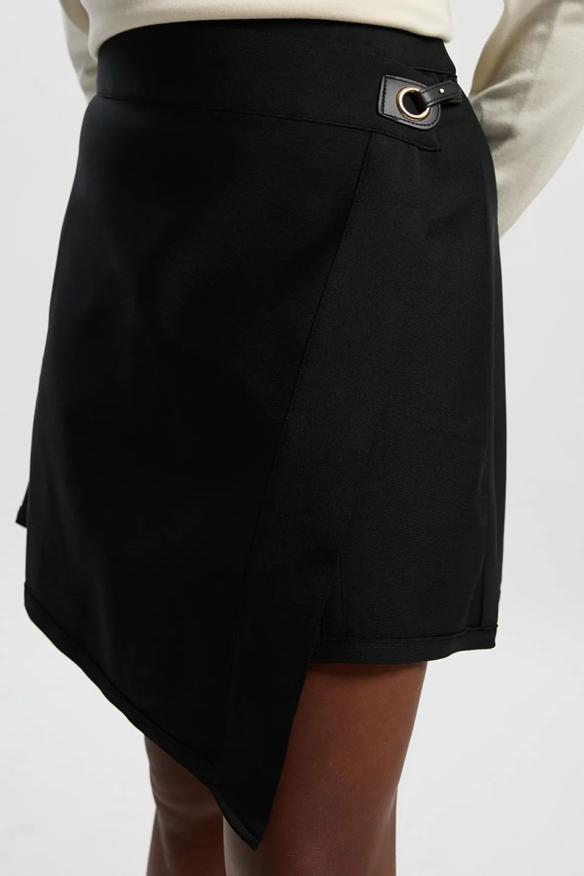 Jupe Mini Asymétrique Bandage Moulante Grande Taille