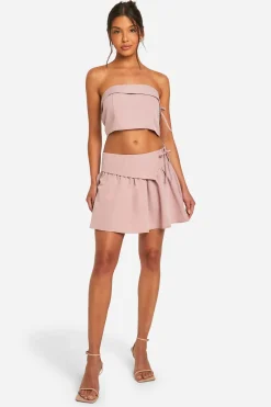 boohoo Jupe Mini avec Détail de Ceinture Repliée<Femme Jupes|Jupes