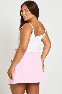 Jupe Mini Avec Poches Plaquées Grande Taille