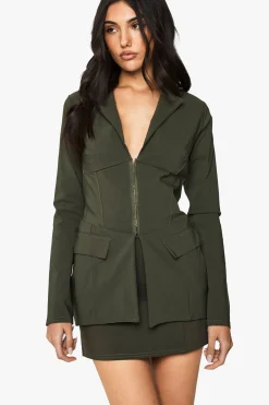 boohoo Jupe Mini Bengaline à Ourlet Fendu<Femme Tailleurs|Jupes