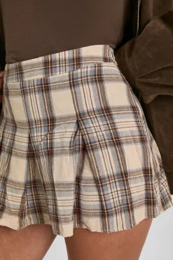 boohoo Jupe mini à carreaux avec plis en boîte<Femme Jupes|Jupes