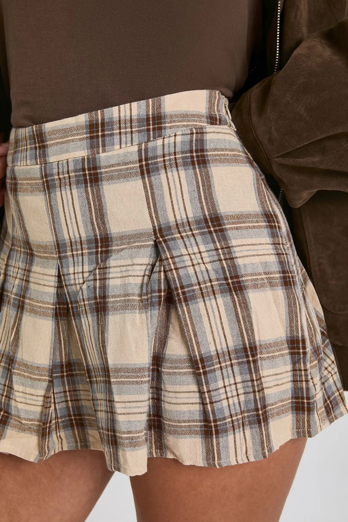 boohoo Jupe mini à carreaux avec plis en boîte<Femme Jupes|Jupes