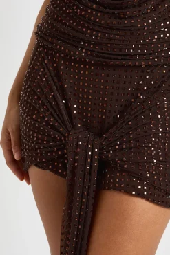 boohoo Jupe mini à détails drapés Hotfix<Femme Jupes|Jupes