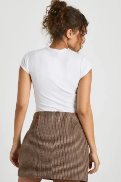 Jupe Mini Effet Laine à Carreaux