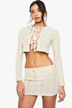 Jupe mini en crochet avec culotte intégrée