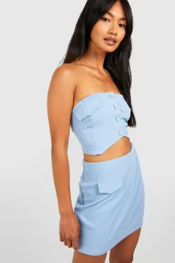 boohoo Jupe mini en crêpe de jersey à bandeau et effet wrap<Femme Ensembles